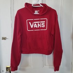 Van's red cropped hoodie
